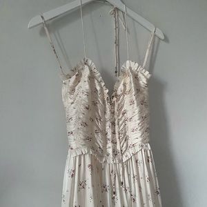 ULLA JOHNSON Ivory Floral Halter Maxi Dress 4